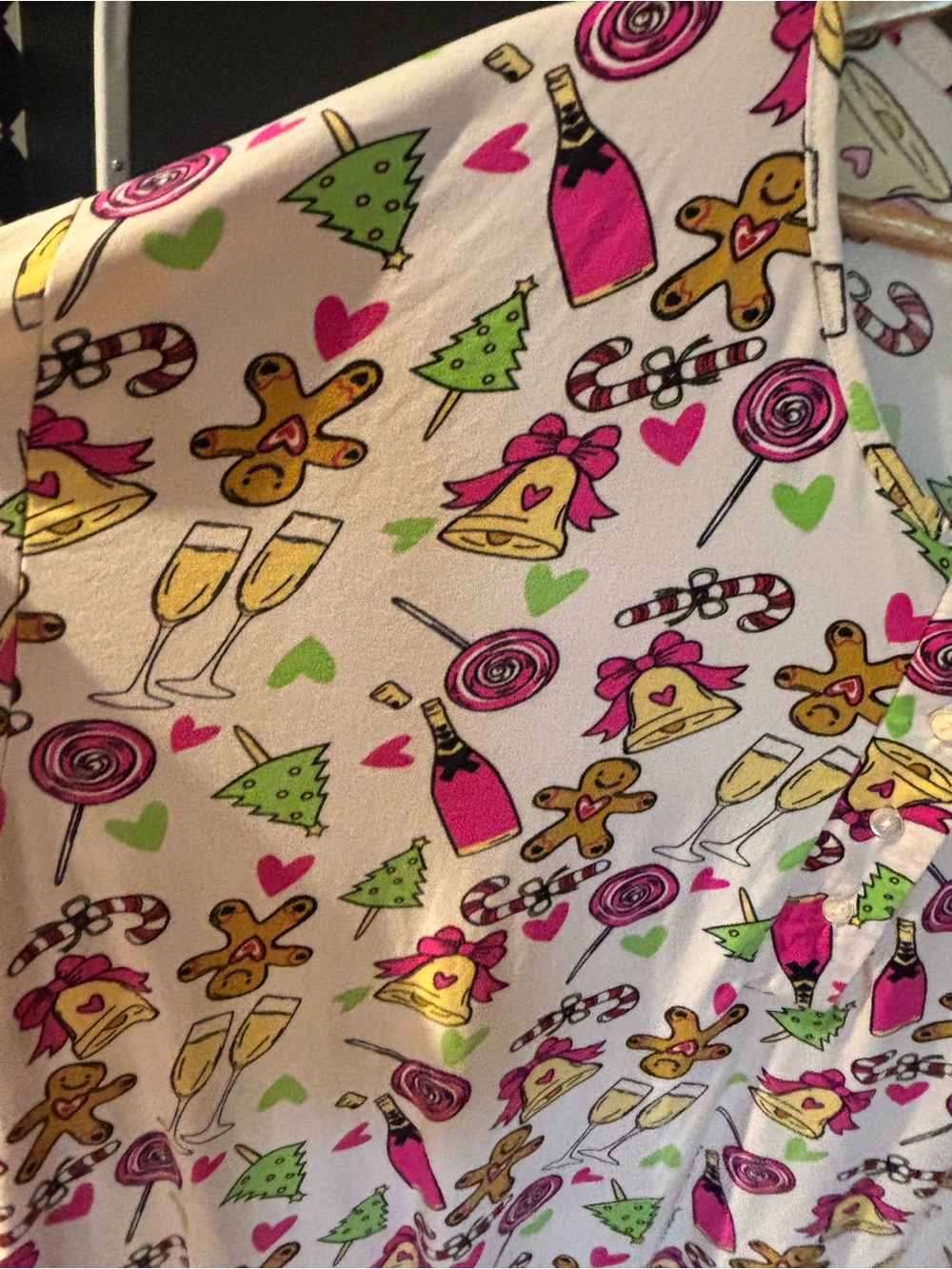 Women's Holiday Print Pink Short-Sleeve Nightgown by Not a Morning Person - Picture 4 of 5